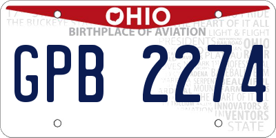 OH license plate GPB2274