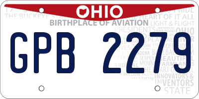 OH license plate GPB2279