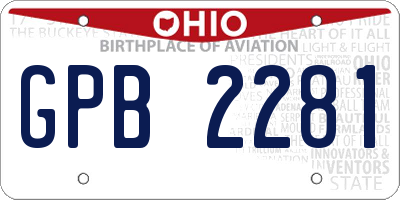 OH license plate GPB2281