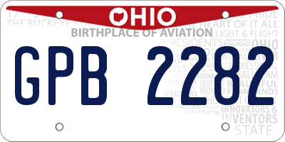 OH license plate GPB2282