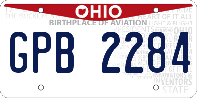OH license plate GPB2284