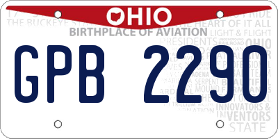 OH license plate GPB2290
