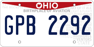 OH license plate GPB2292
