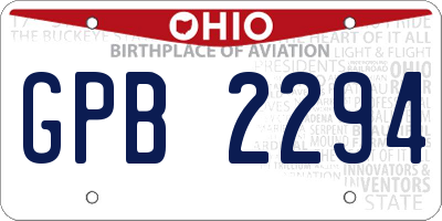 OH license plate GPB2294