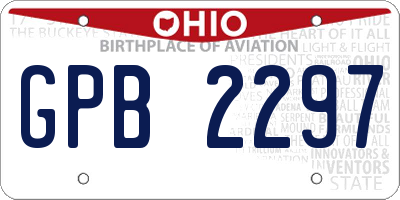 OH license plate GPB2297