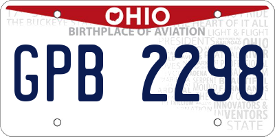 OH license plate GPB2298