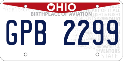 OH license plate GPB2299
