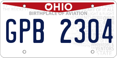 OH license plate GPB2304