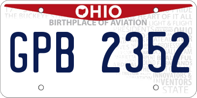 OH license plate GPB2352