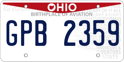 OH license plate GPB2359