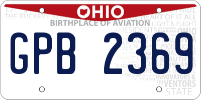 OH license plate GPB2369