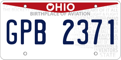 OH license plate GPB2371