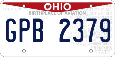 OH license plate GPB2379
