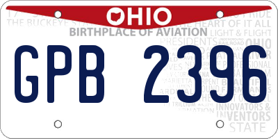 OH license plate GPB2396