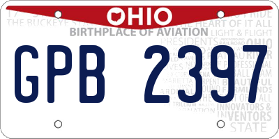 OH license plate GPB2397