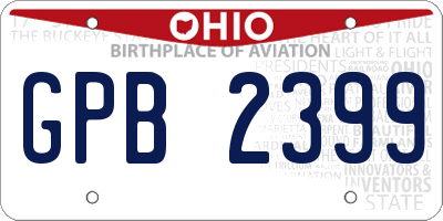 OH license plate GPB2399