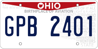 OH license plate GPB2401