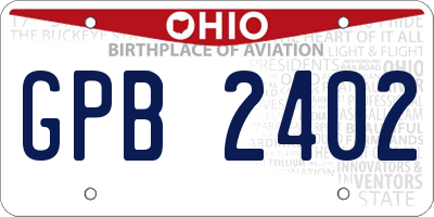 OH license plate GPB2402