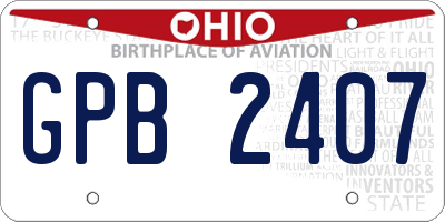 OH license plate GPB2407