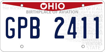 OH license plate GPB2411