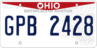 OH license plate GPB2428