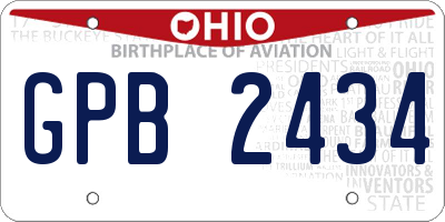 OH license plate GPB2434