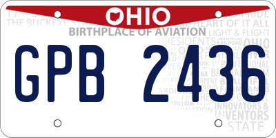 OH license plate GPB2436