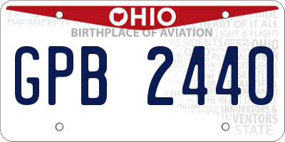 OH license plate GPB2440