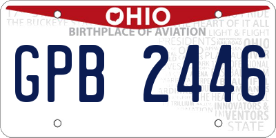 OH license plate GPB2446