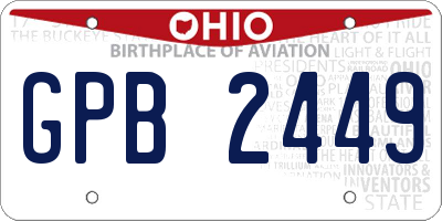 OH license plate GPB2449