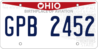OH license plate GPB2452