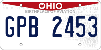 OH license plate GPB2453
