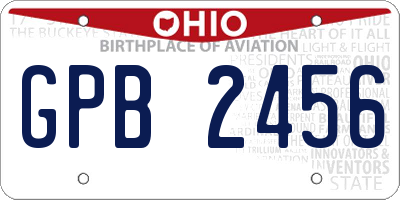 OH license plate GPB2456