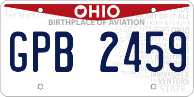 OH license plate GPB2459