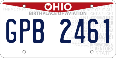 OH license plate GPB2461