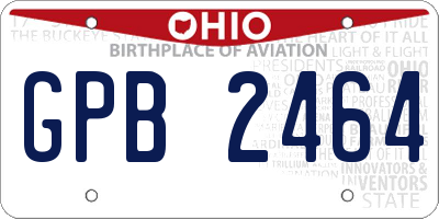 OH license plate GPB2464