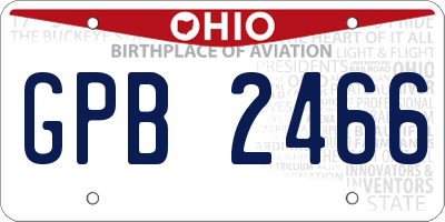 OH license plate GPB2466
