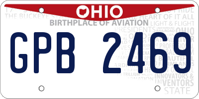 OH license plate GPB2469