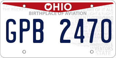 OH license plate GPB2470