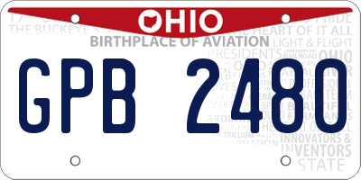 OH license plate GPB2480