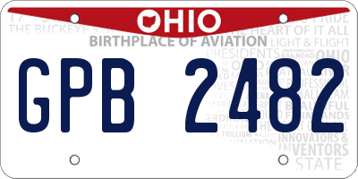 OH license plate GPB2482