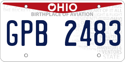 OH license plate GPB2483