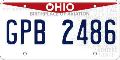 OH license plate GPB2486