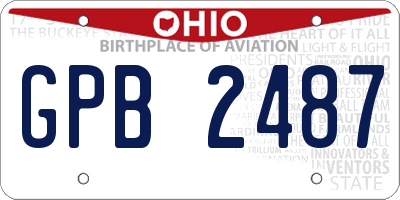 OH license plate GPB2487