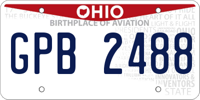 OH license plate GPB2488