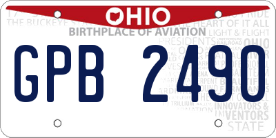 OH license plate GPB2490