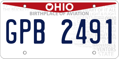 OH license plate GPB2491