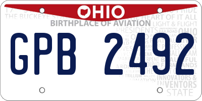 OH license plate GPB2492