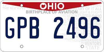 OH license plate GPB2496