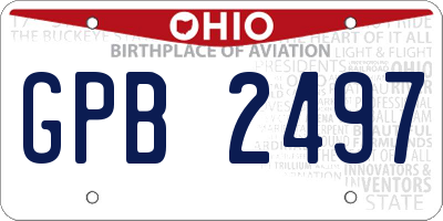 OH license plate GPB2497